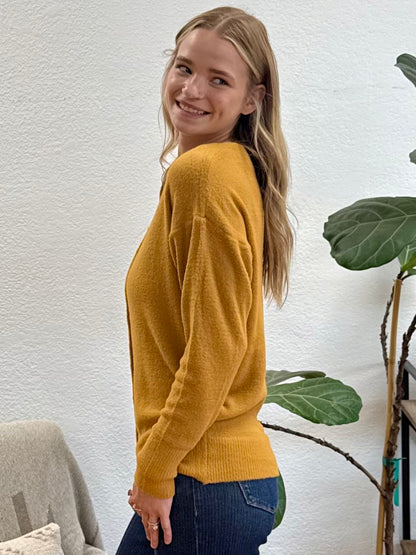 Caramel Center Seam Cozy Sweater