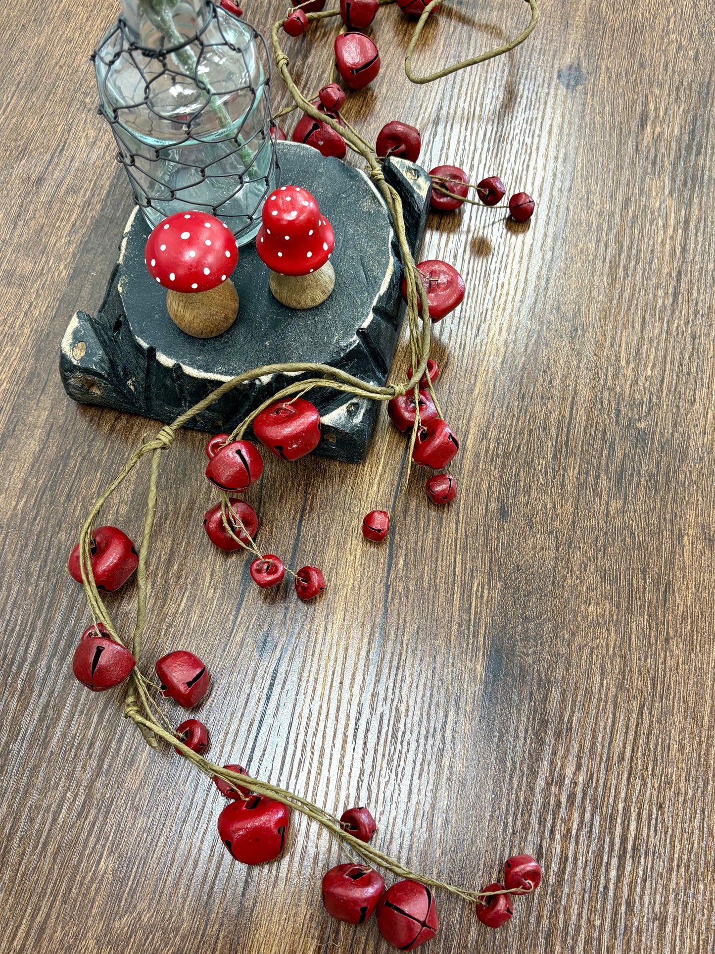 Vibrant Red Mango Wood Mushrooms