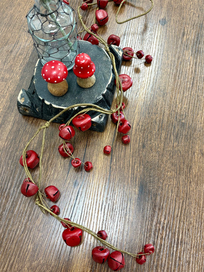 Vibrant Red Mango Wood Mushrooms