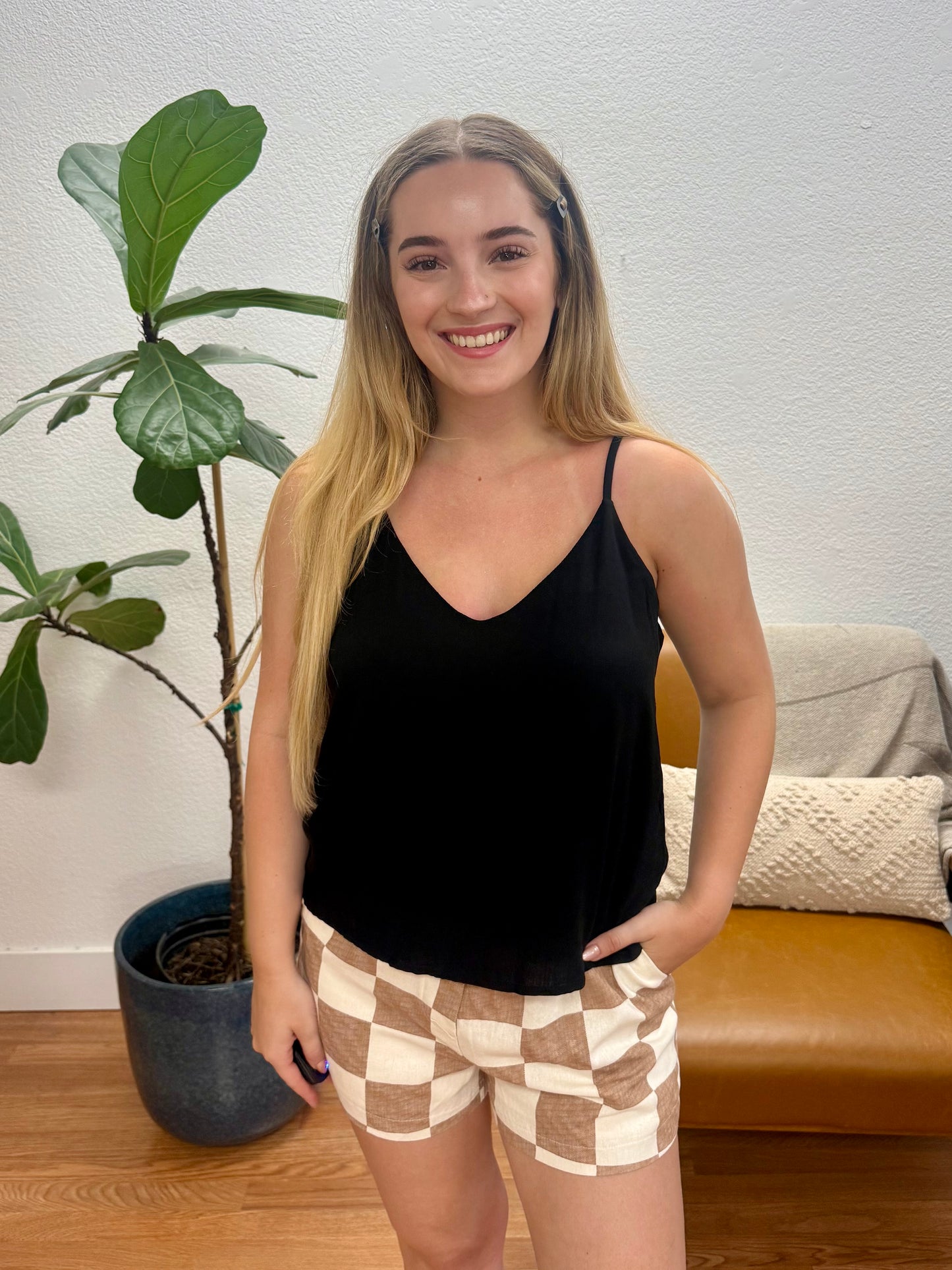 Black 2 Layer Crop Tank