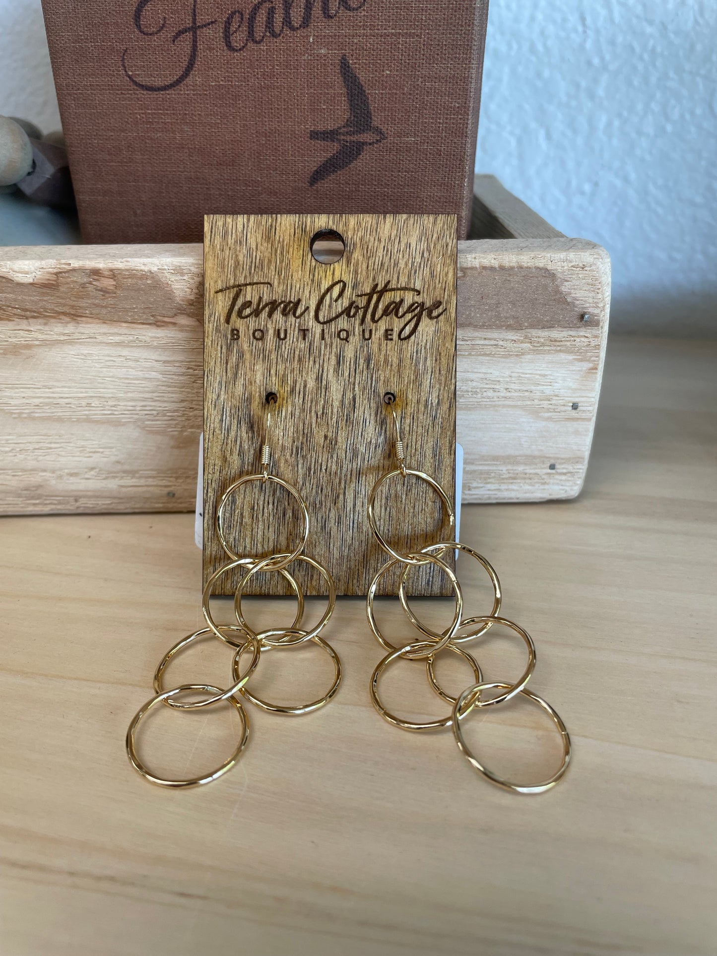 Gold 6 Hoop Dangle Earrings
