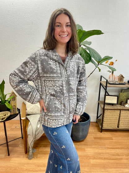 Grey Bandana Jacket - Terra Cottage