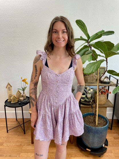 Lavender Basque Waist Dress