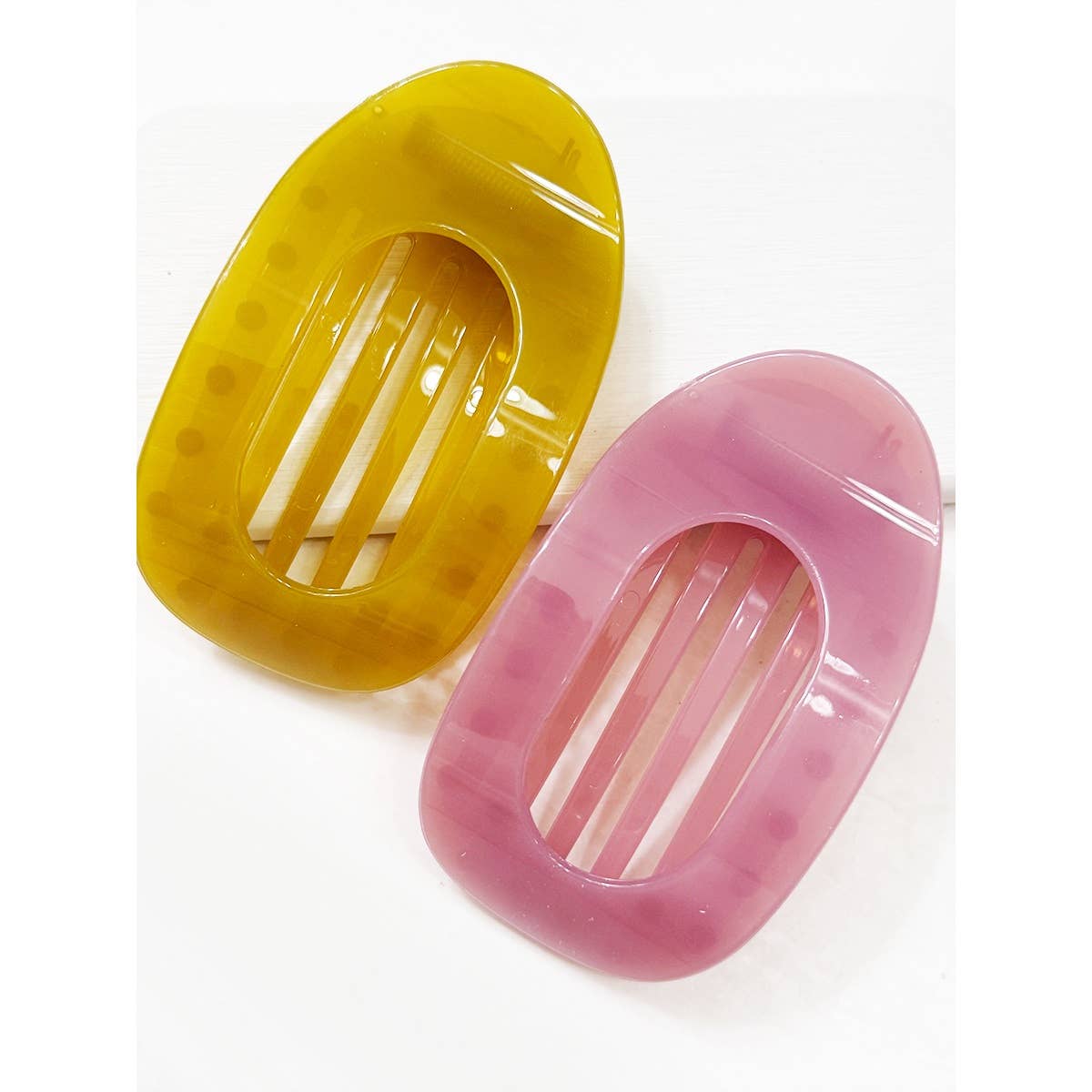 Jelly Colors of Oval Flat Hair Claw Clips