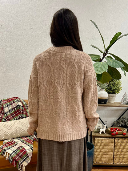Taupe Button Front Cardigan
