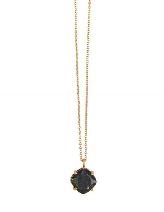 Gemstone Necklace - Thin Goldtone Chain