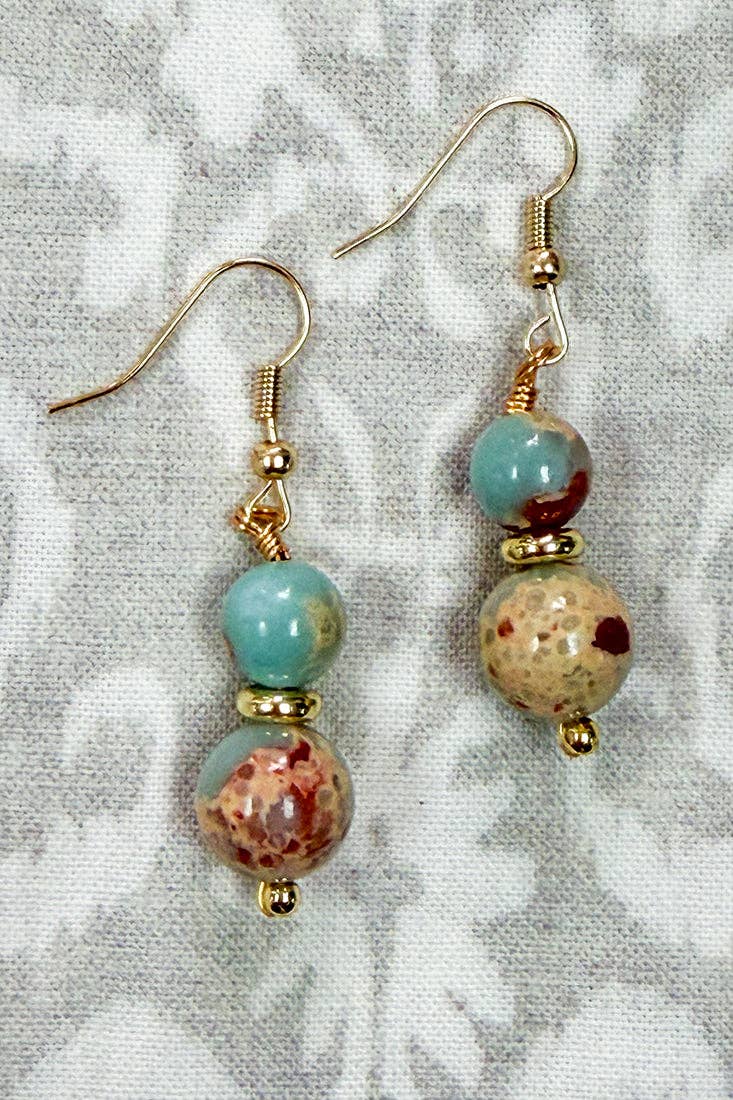 Ruthie Earring - Imperial Jasper - Terra Cottage