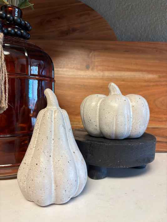 Neutral Stoneware Pumpkins