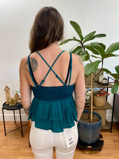 Hunter Green Peplum Cami