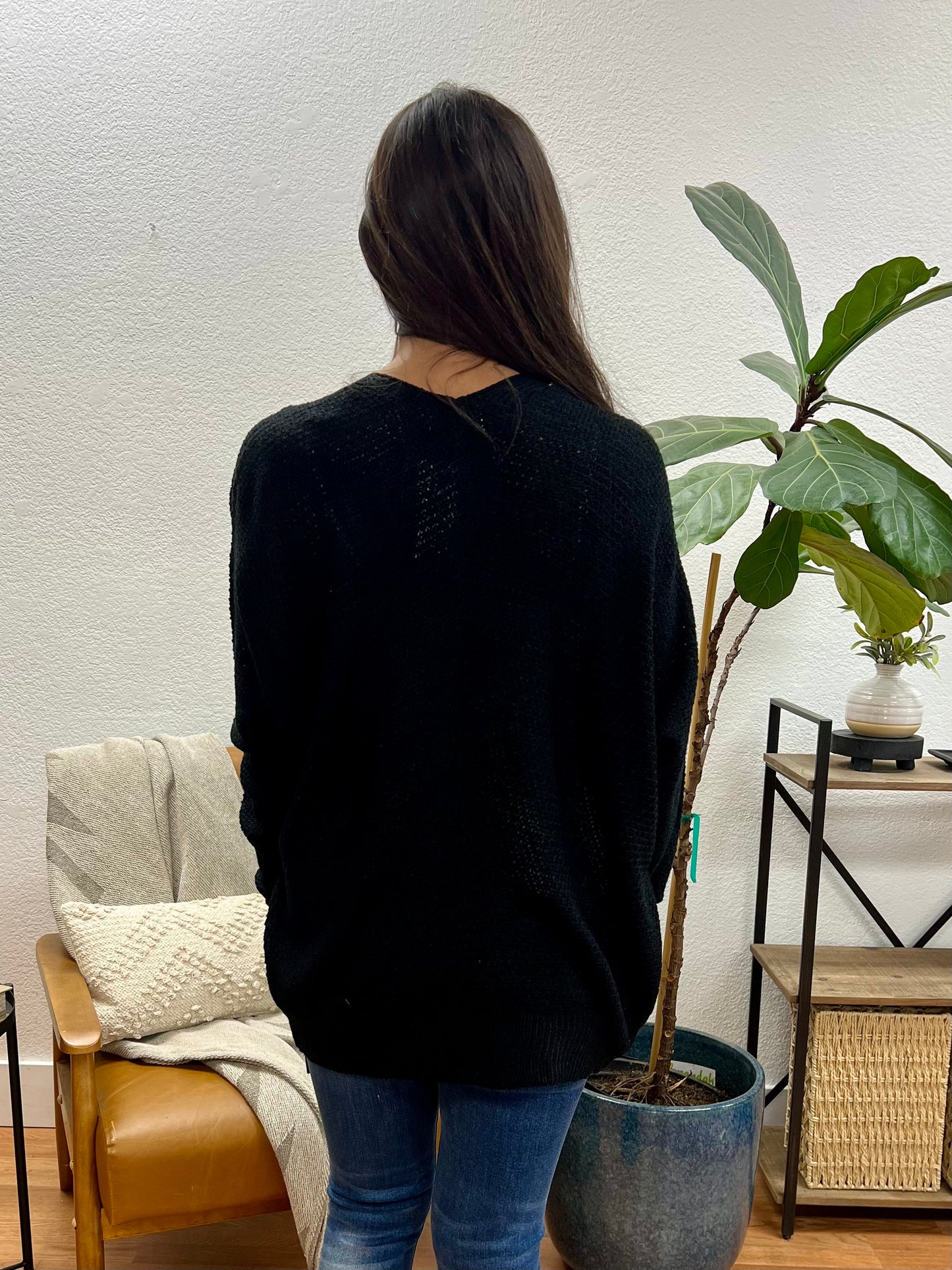 Black Crochet Cardigan