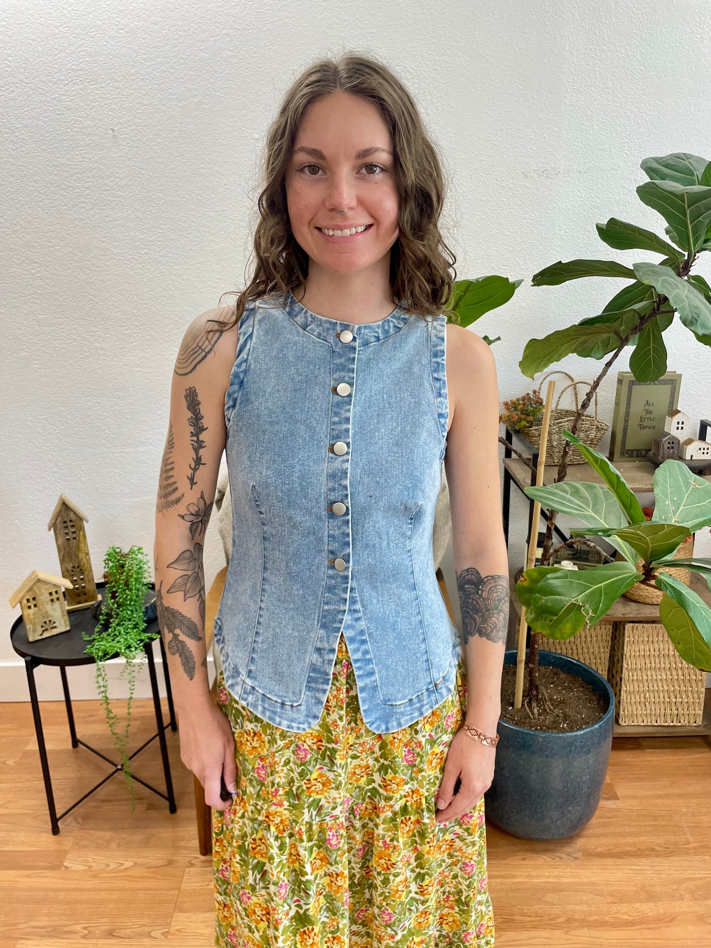 Light Wash Denim Vest