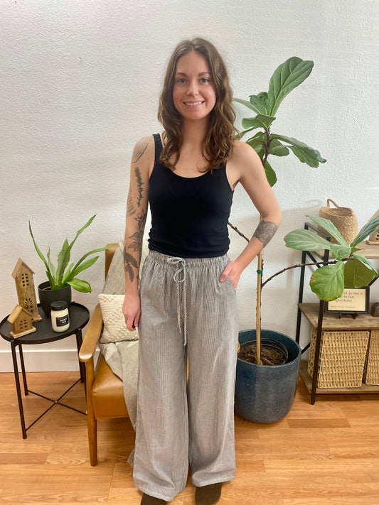 Lightweight Pull On Striped Pants