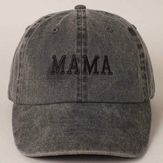 Black Mama Embroidered Cotton Baseball Cap