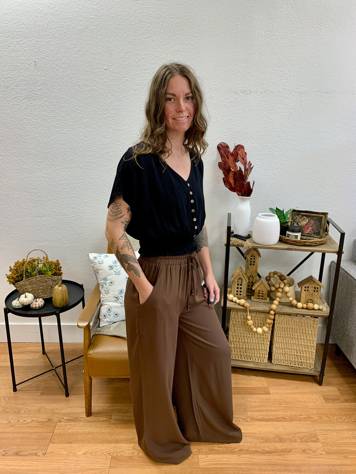 Chocolate Stretch Waist Pants