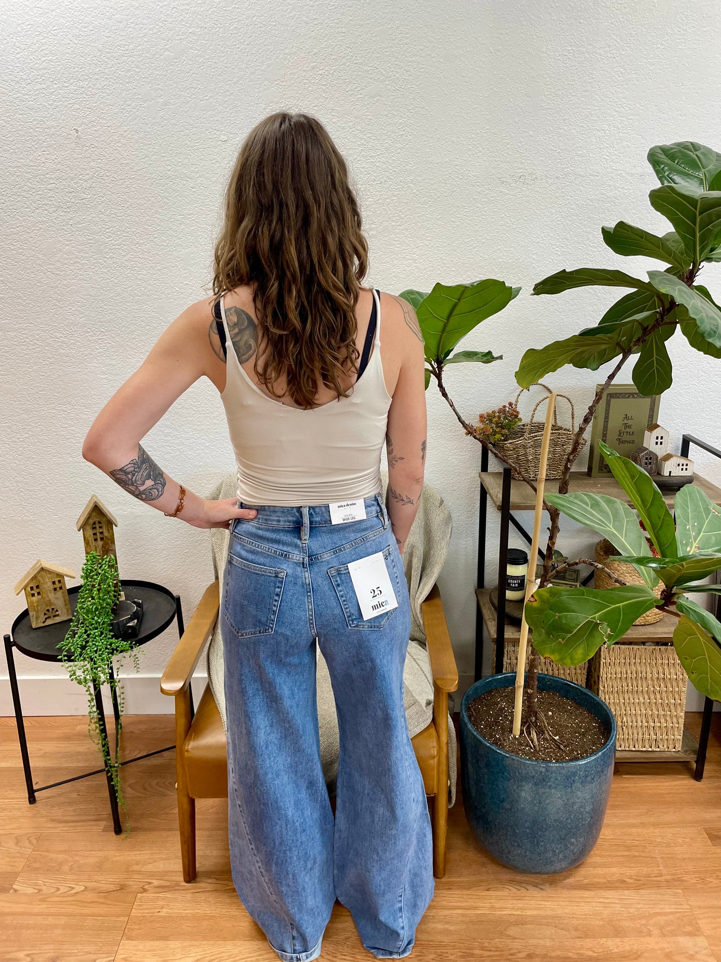 Mica High Rise Wide Leg Seamed Jeans
