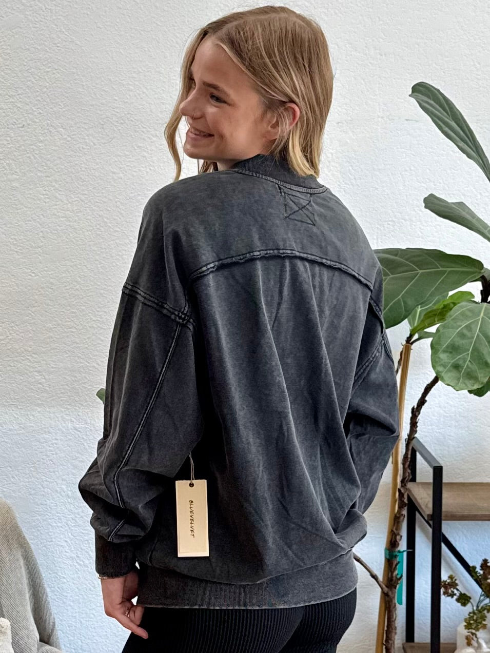 Charcoal Washed Zipper Jacket