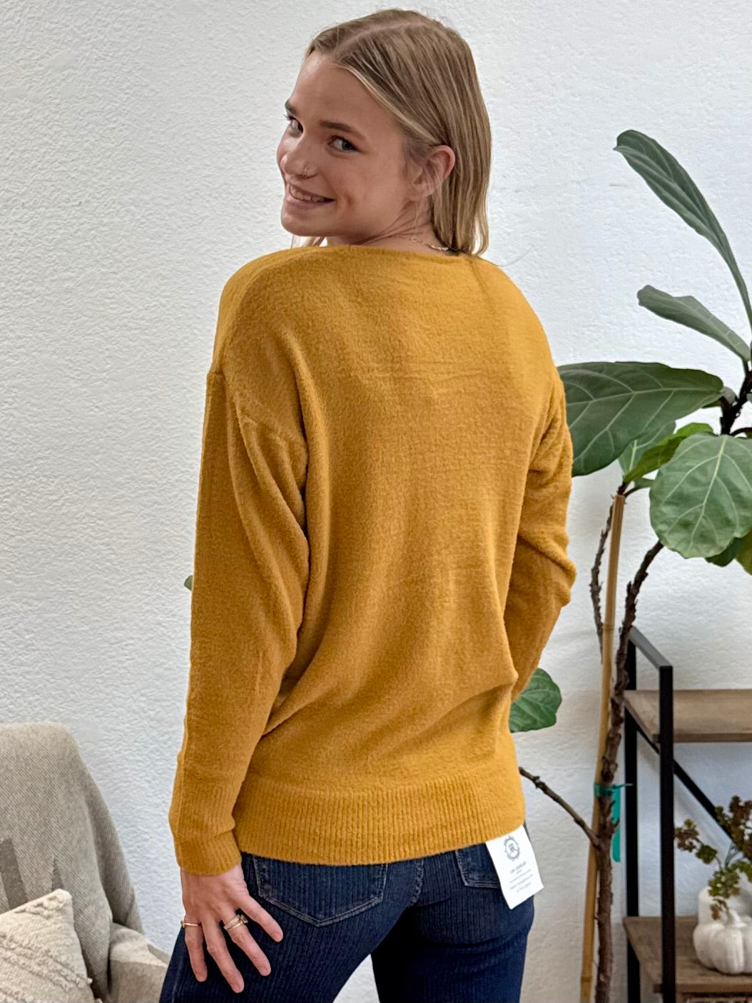 Caramel Center Seam Cozy Sweater