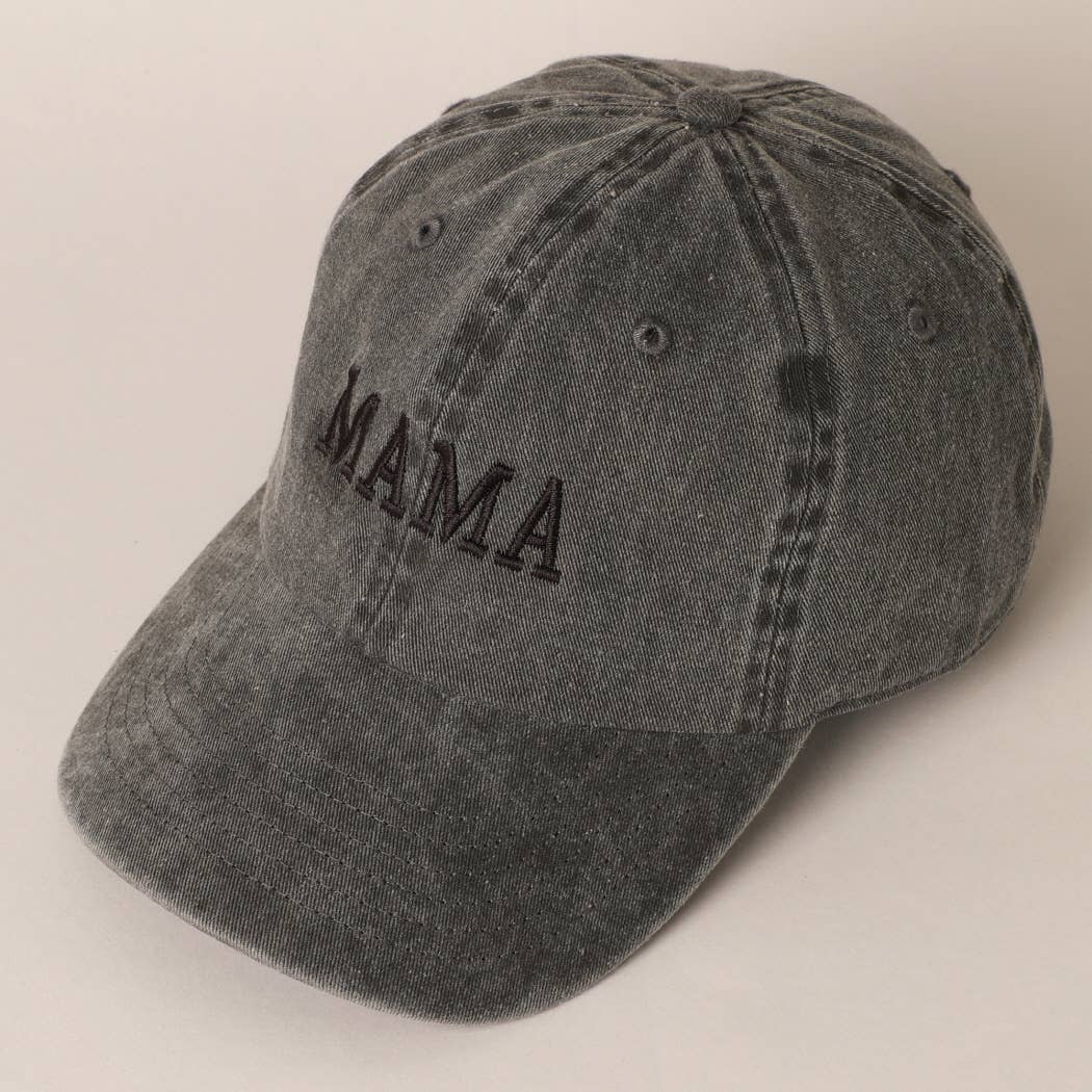 Black Mama Embroidered Cotton Baseball Cap