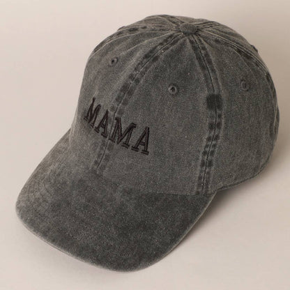 Black Mama Embroidered Cotton Baseball Cap