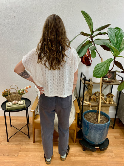 Charcoal Tencel Tapered Pants