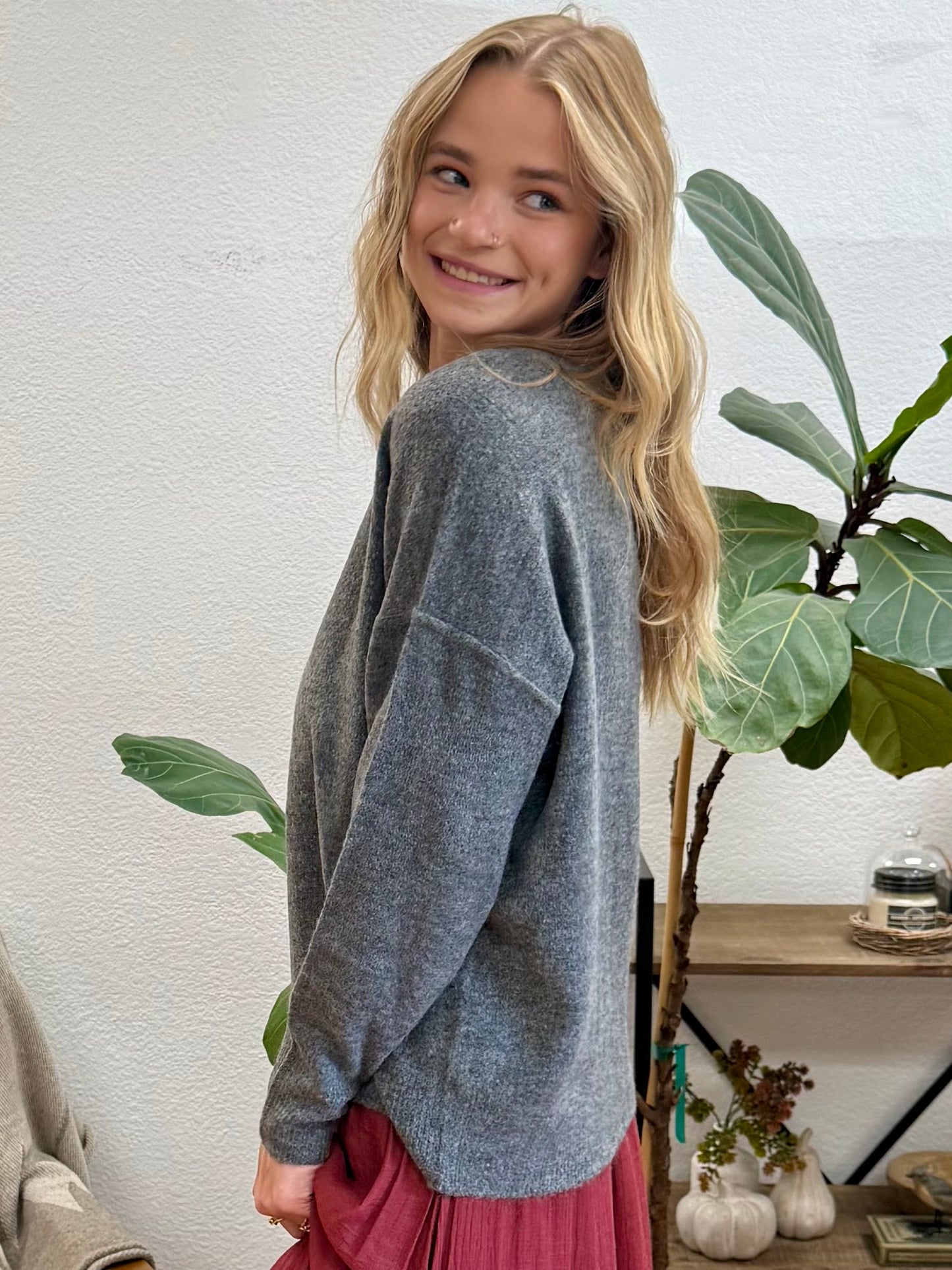 Dark Grey Crewneck Sweater
