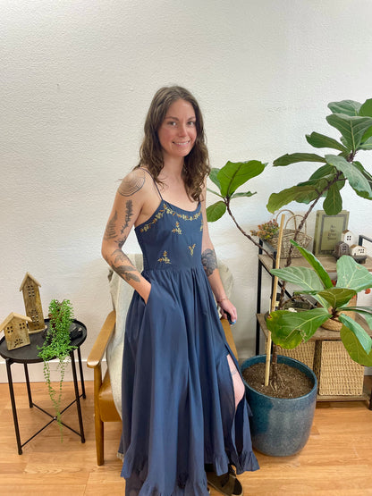 Navy Hanky Hem Dress