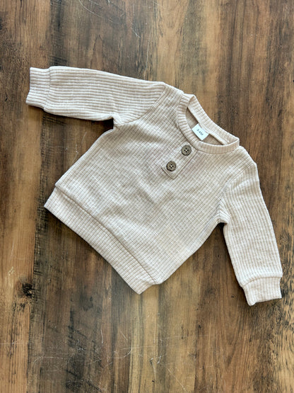 Beige Baby Henley Top