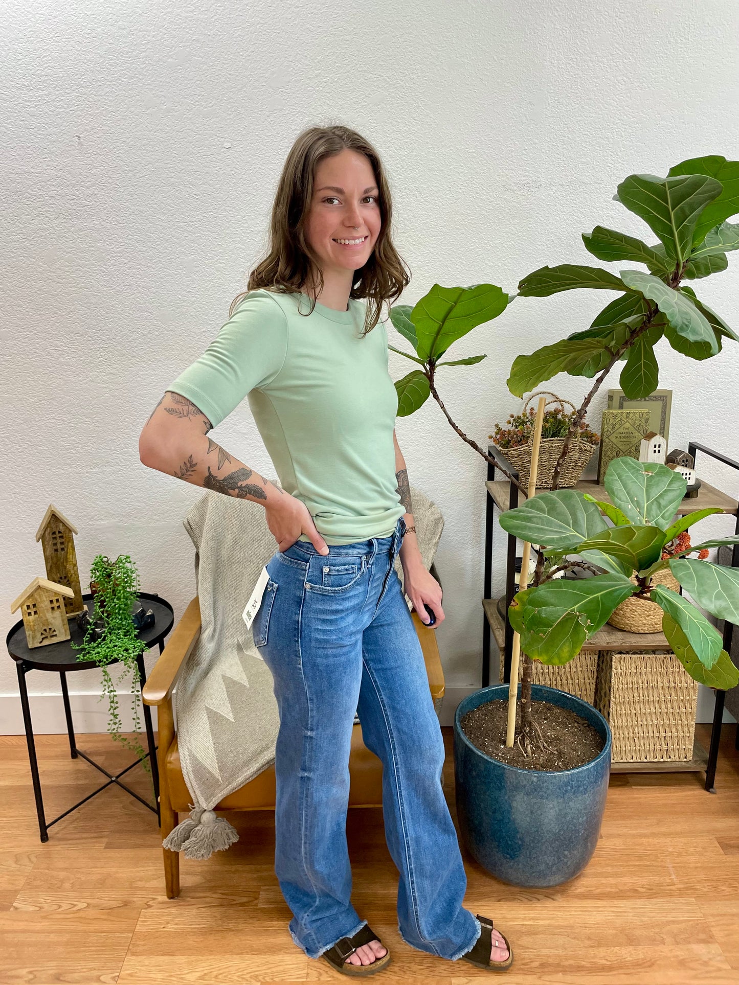 Mica Visa Blue Wide Leg Jeans