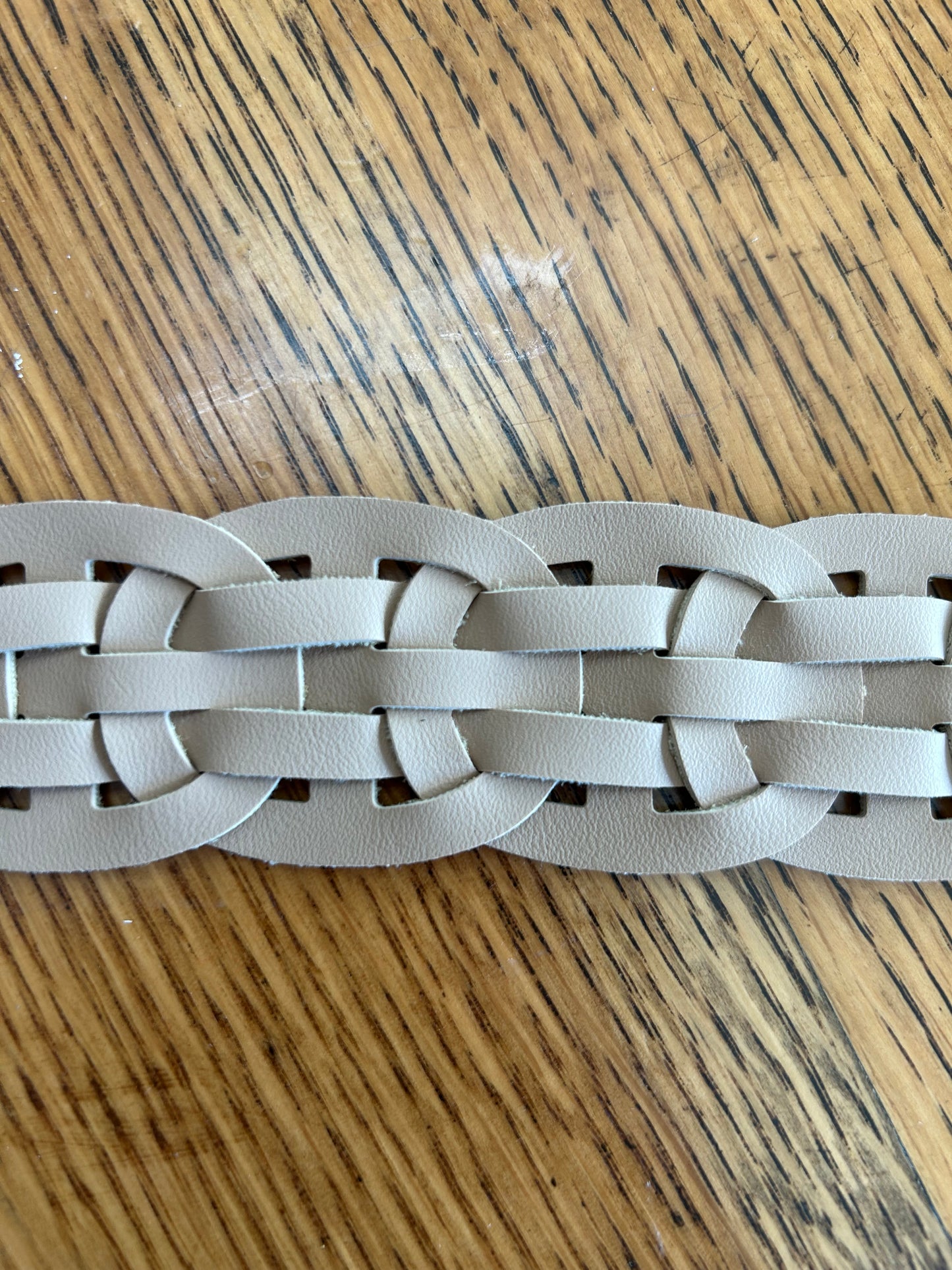 Oval Braid Faux Leather Belt