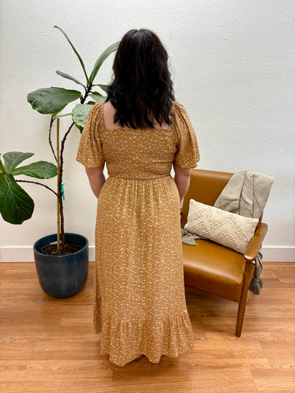 Honey Ditsy Floral Smocked Midi Dress