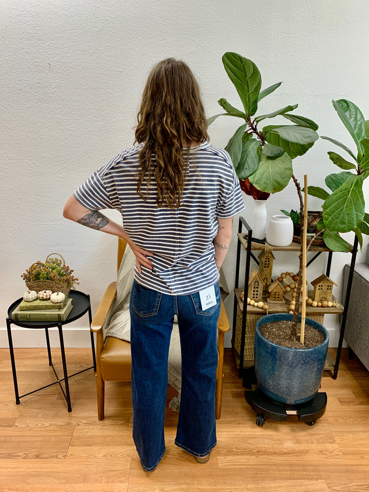 Mica Nice Blue High Rise Wide Leg Jeans