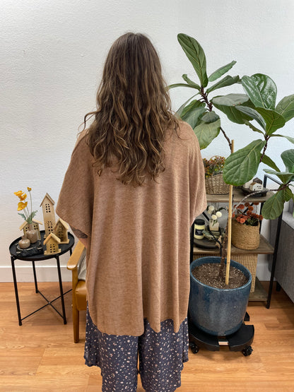 Mocha Short Sleeve Cardigan