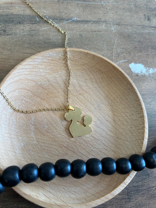 Mama/Baby Silhouette Necklace