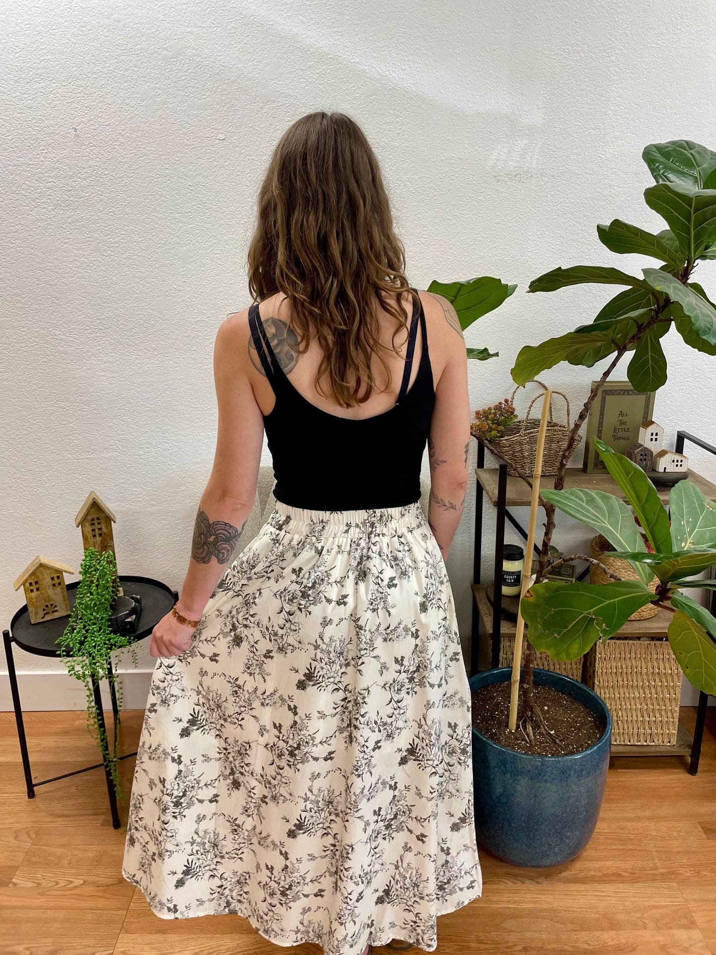 Black Toile Maxi Skirt
