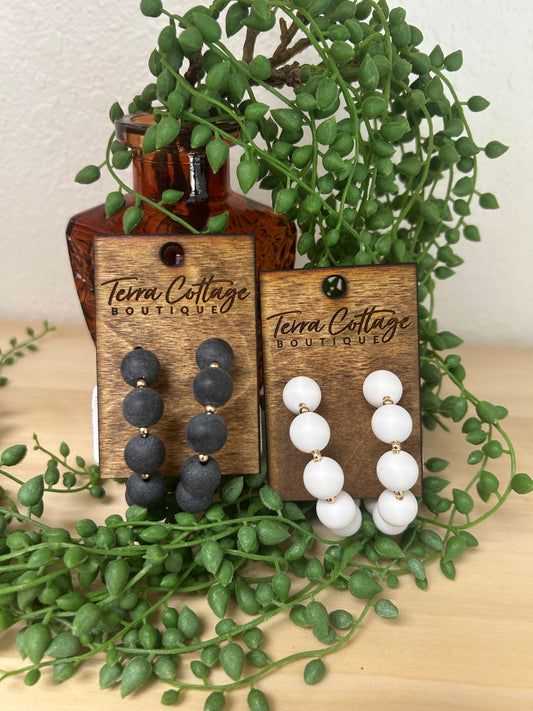 Acrylic Ball Hoop Earrings