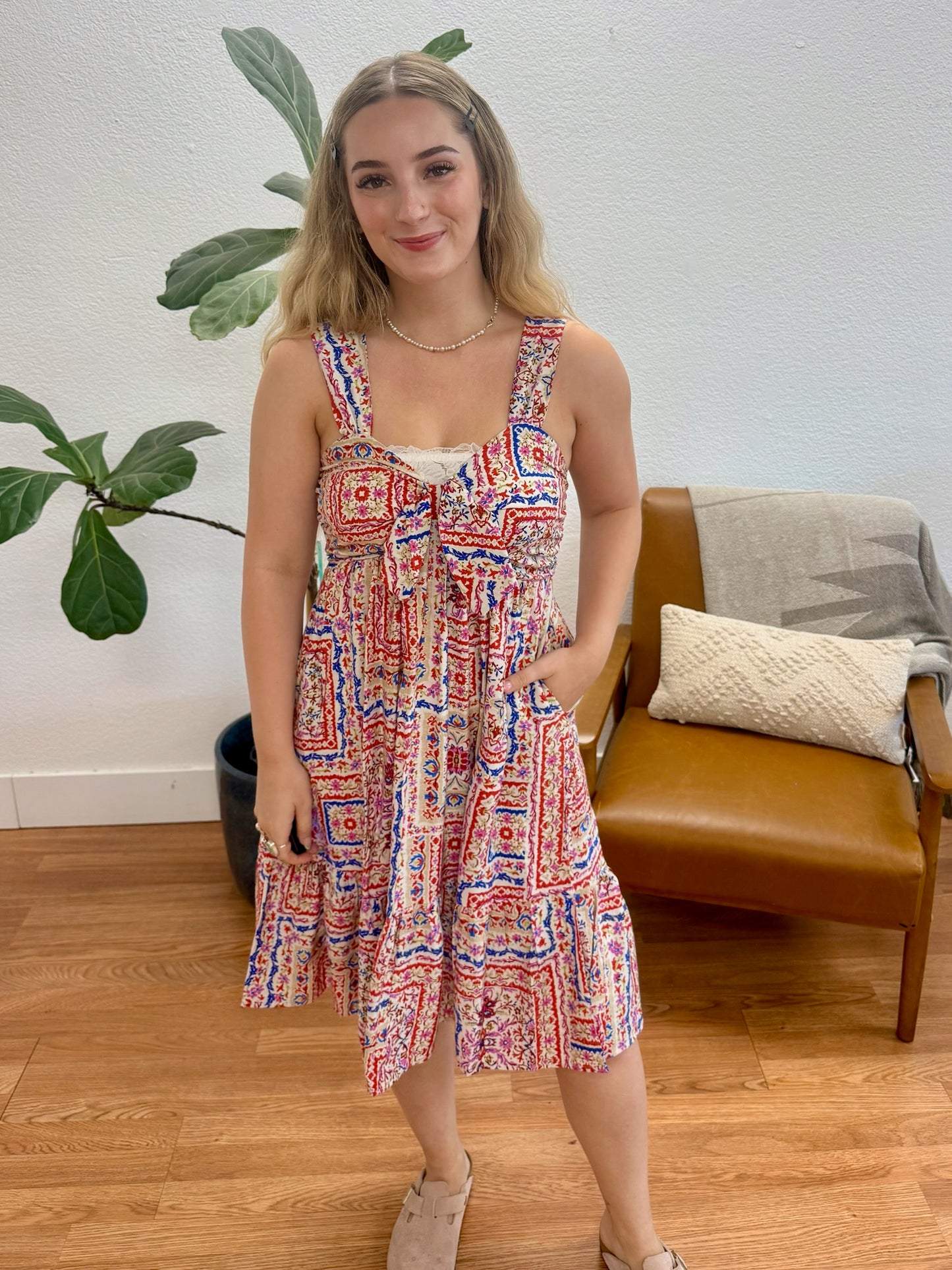 Mulitcolor Tiered Boho Dress