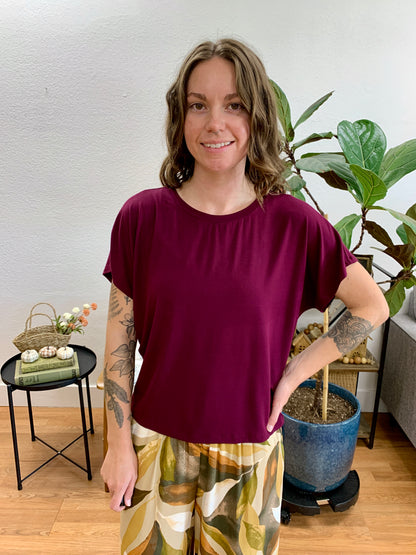 Wine Soft Dolman Tee