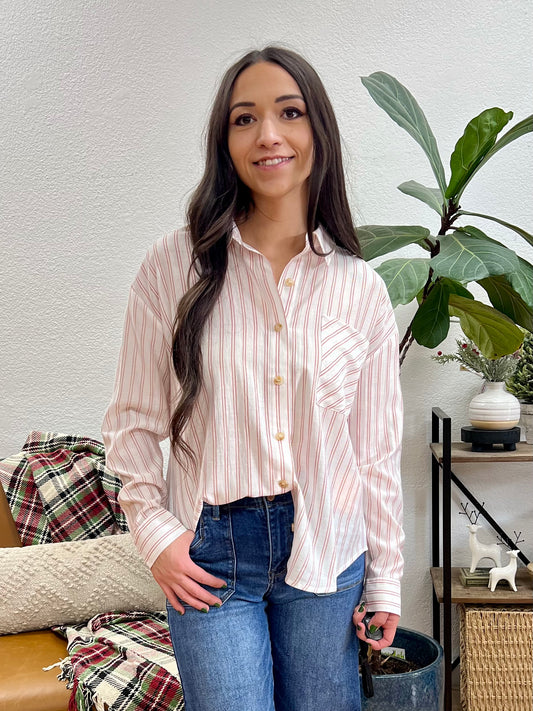 Stripe Button Down Long Sleeve