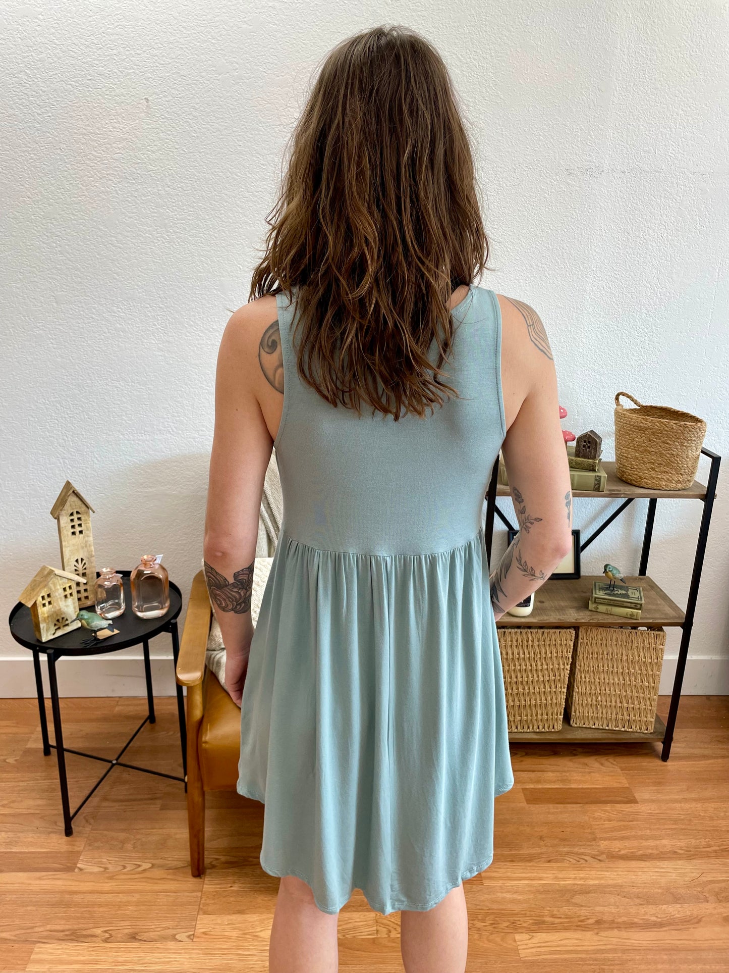 Blue Sage Jersey Swing Dress