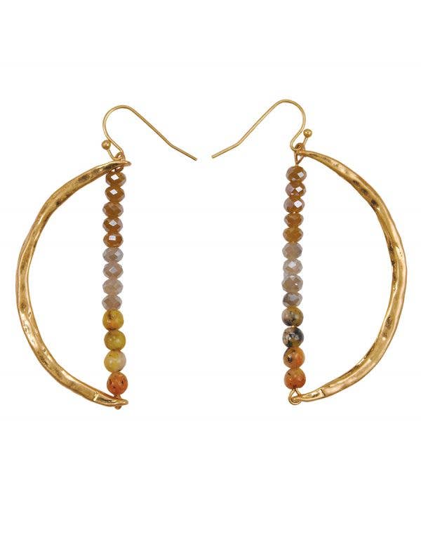 Beaded Half Moon Earrings