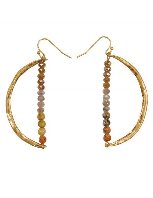 Beaded Half Moon Earrings