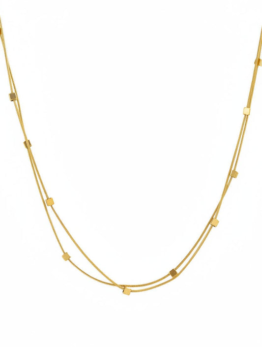 Stainless Dainty Sparkle Station Layered Necklace