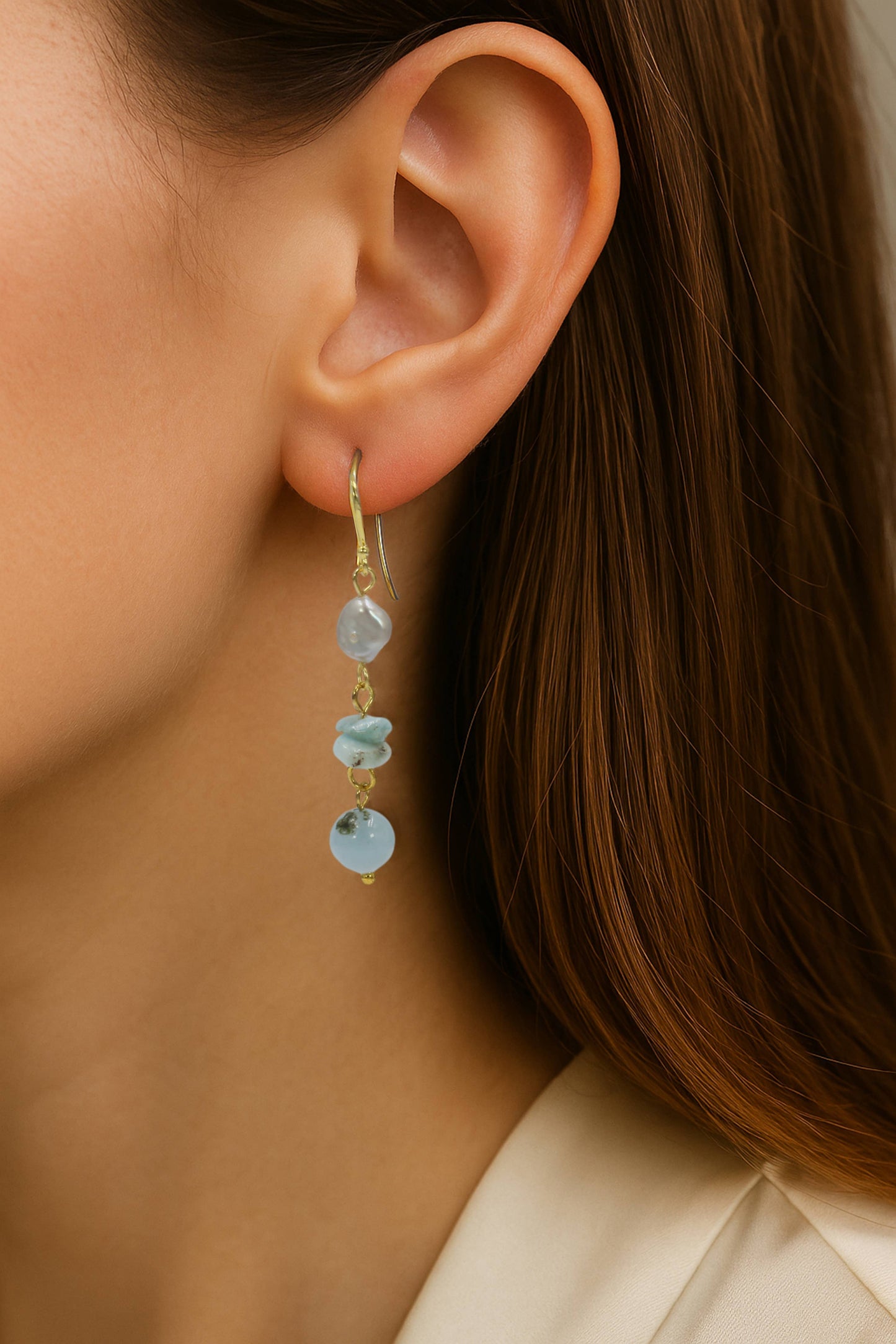 Caribbean Breeze Larimar & Aquamarine Earrings