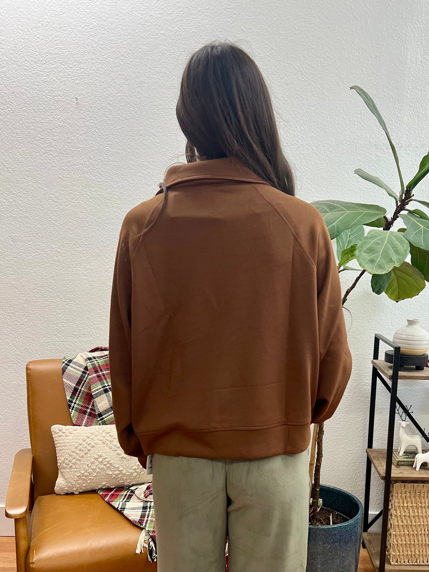 Brown Scuba Half Zip Pullover
