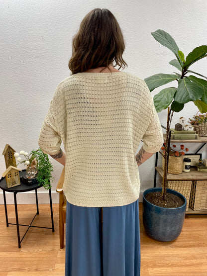 Oatmeal Textured Pocket Knit Top - Terra Cottage
