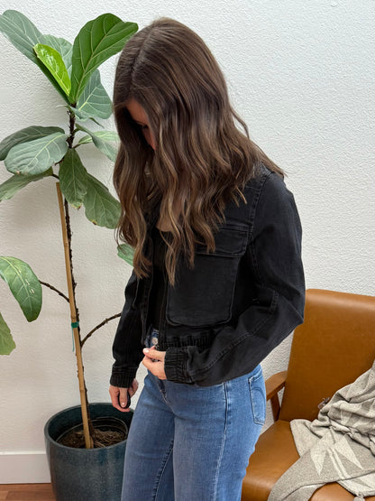 Black Denim Pocket Jacket