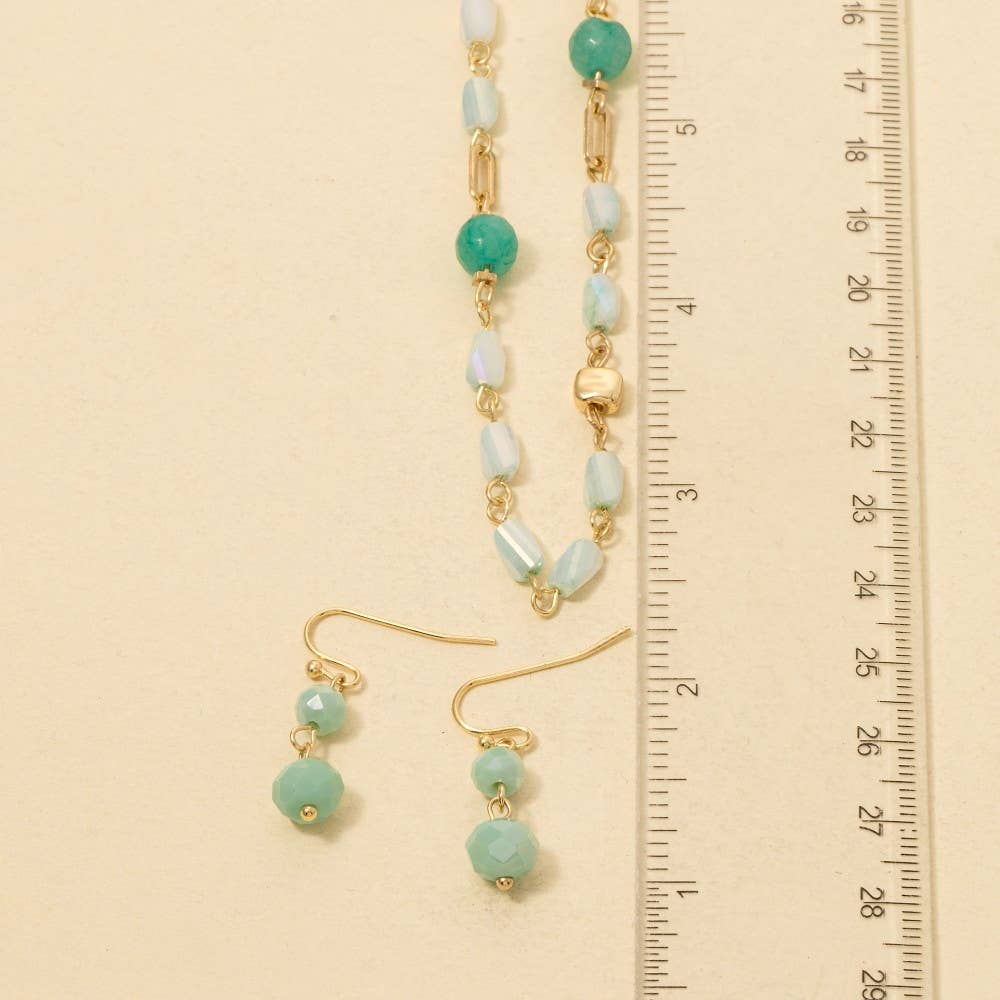 Mixed Beaded Long Chain Necklace Set - Terra Cottage