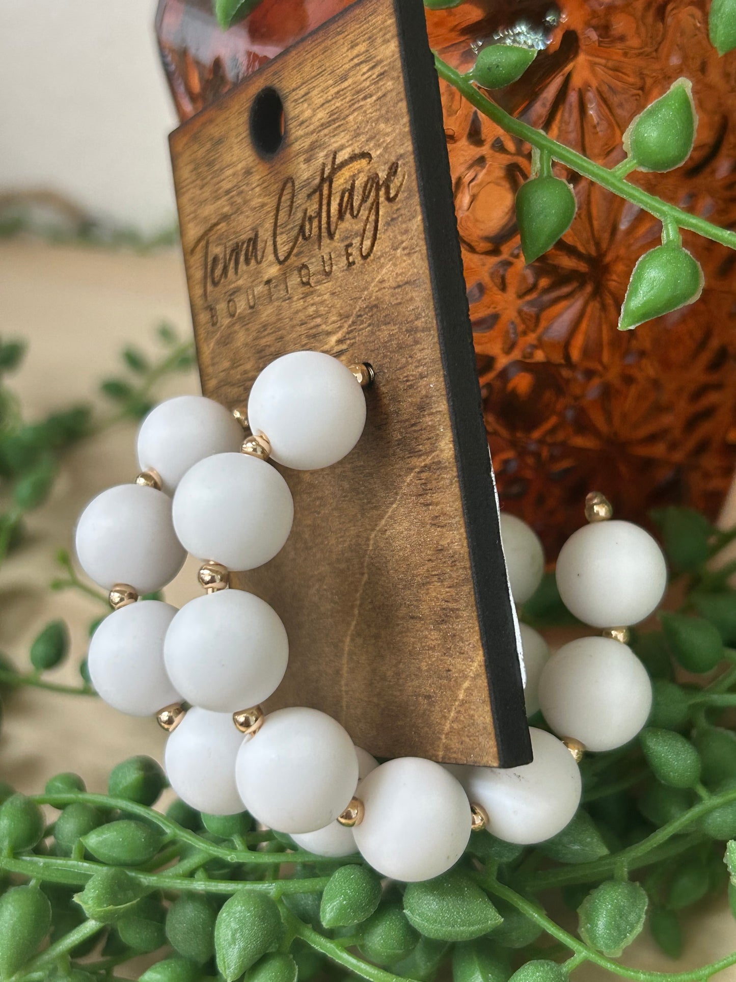 Acrylic Ball Hoop Earrings