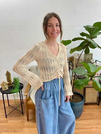 Crochet Cinch Front Sweater