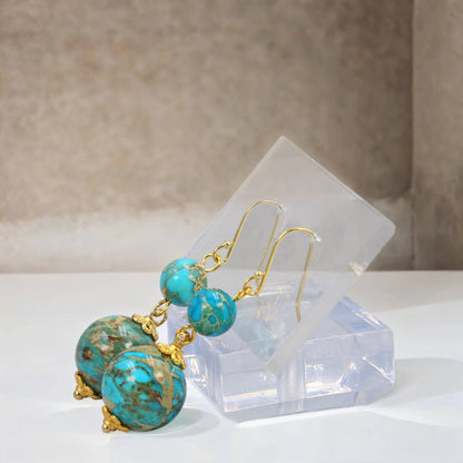 Golden Serenity Imperial Jasper Earrings